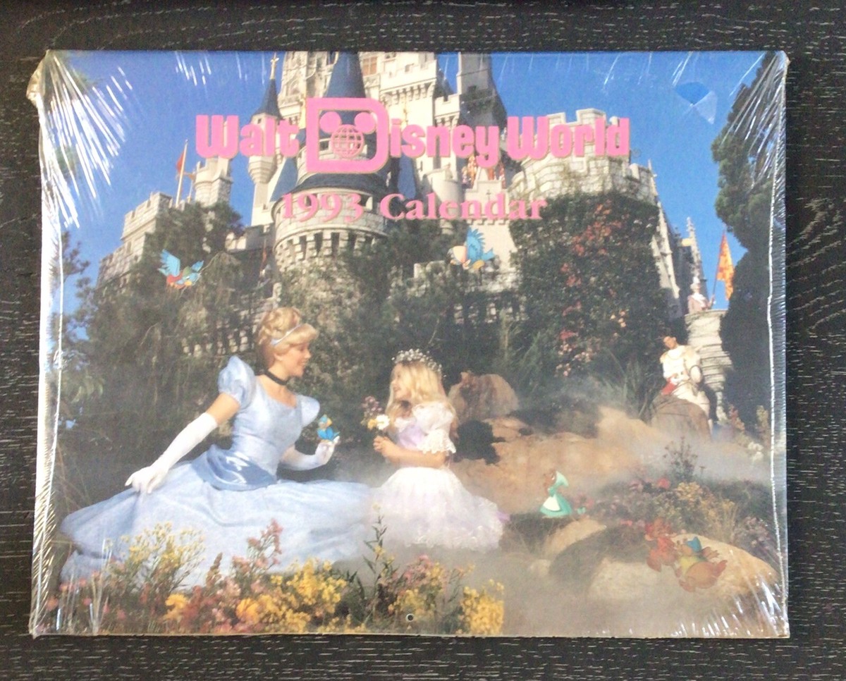 Walt Disney World 1993 Calendar Cinderella Castle Attractions New