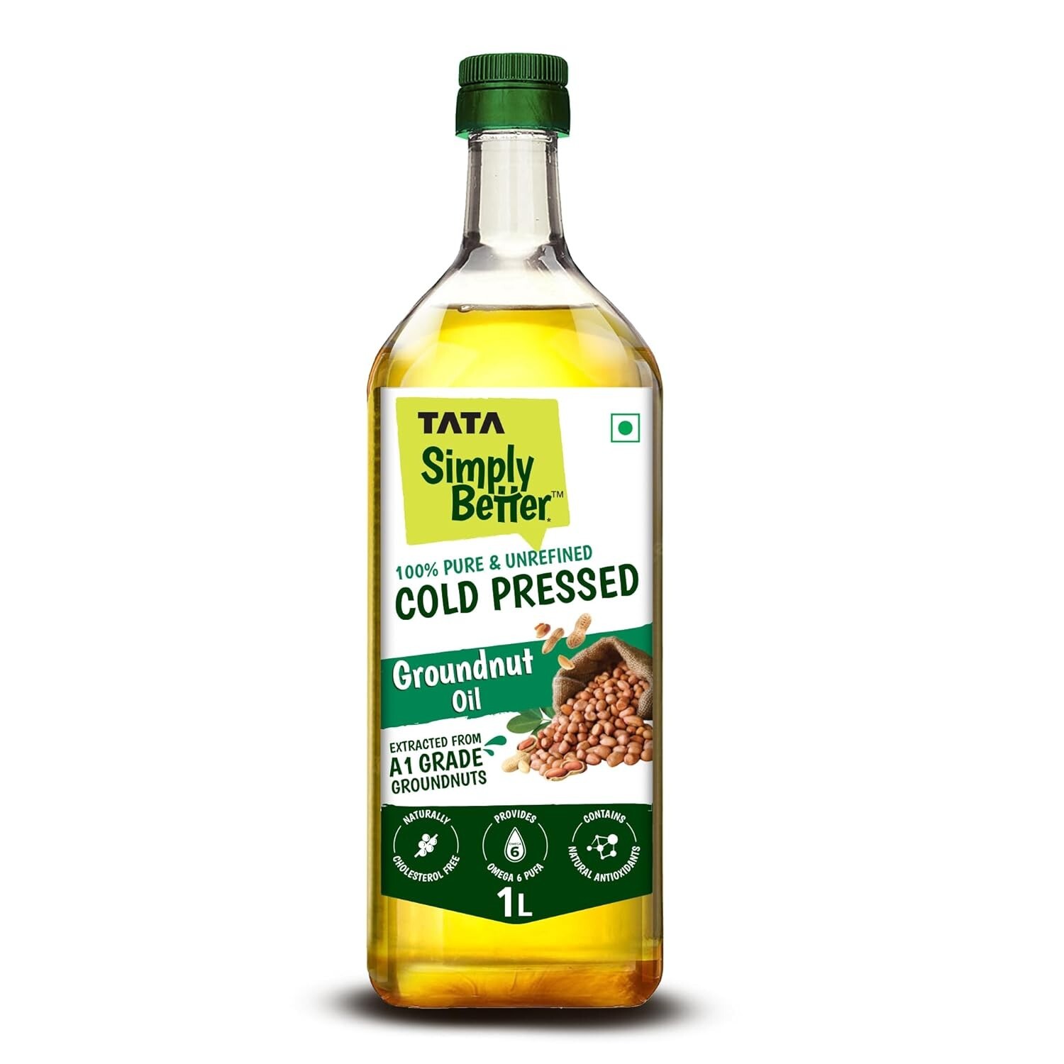 Tata Simply Better Aceite De Cacahuate Prensado En Frío Puro Y Sin Refinar 1L