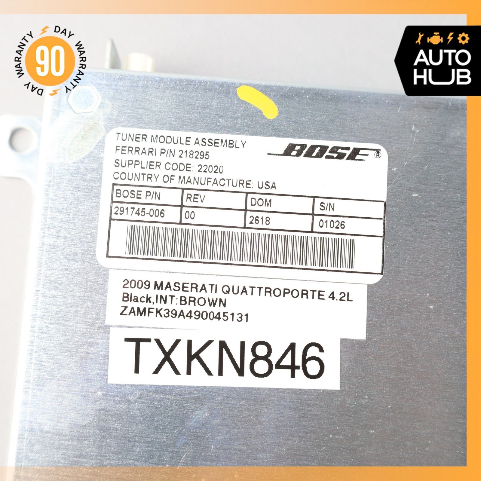 09-13 Maserati Quattroporte M139 Audio Tuner Controle Module Bose 218295 OEM 71k