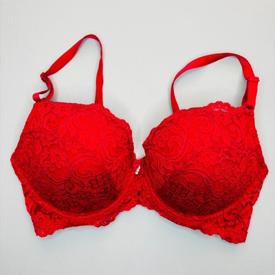 Smart Sexy Push Up Bra 36D Red Lace Padded Cup Underwire