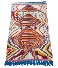 Handmade Moroccan Boucherouite Organic Wool Area Rug - 6 FT 4 X 3 FT 11