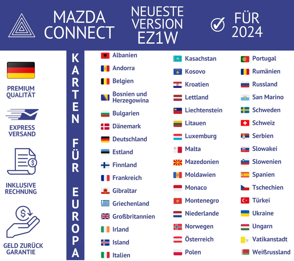 NEU MAZDA Europa Türkei Navigation SD Karte Mazda2 MAZDA3 CX3 CX5 CX9BJM766 EZ1W - Bild 3 von 4