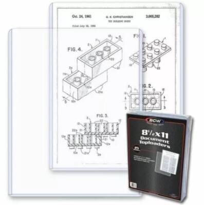 50 Pack 11x14 Hard Plastic Topload Holders - Rigid Sleeves For Prints, Photos, Art