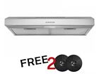 Akdy Range Hoods 24"W Ductless Push button Stainless Steel Range Hood Led