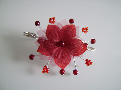 Attache/Remonte Traine/Broche Bordeaux Rouge/fleur robe Mariée/Mariage