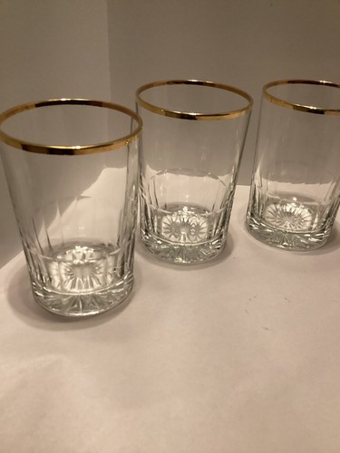 Set di 4 bicchieri Highball con bordo oro 4,5" moderni metà secolo belli - Foto 2 di 18
