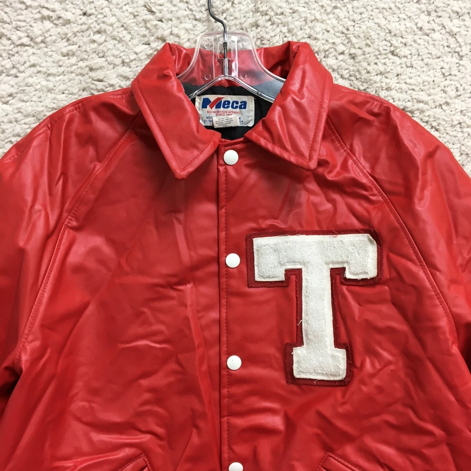 Texas Rangers Meca Jacket Medium Red Leather Bomber Varsity Letterman MLB Mens - Image 2 of 4