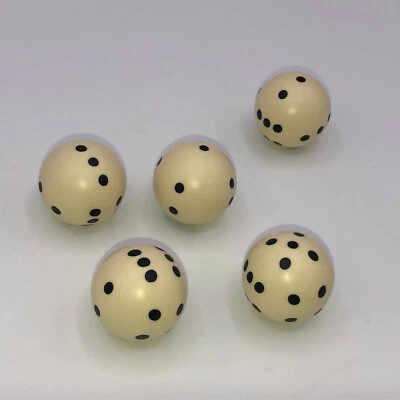 5 Rundwürfel in der Farbe Elfenbein - Schwarz, kultiger Rund Würfel von Frobis