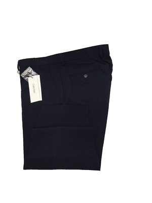 $79 Calvin Klein Men's Skinny Fit Flat Front Solid Dress Pants Navy 33Wx32L