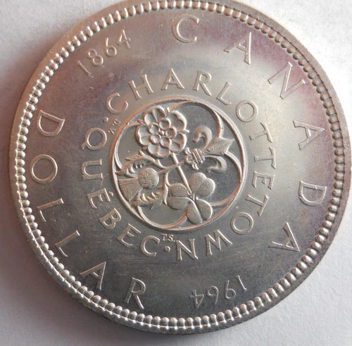 1964 CANADA DOLLAR - AU/UNC - Excellent Silver Crown Coin - Lot #A3