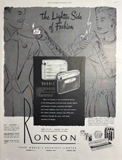 1949 Ronson Lighter Side Fashion Adonis Worlds Greatest Newark NJ VTG Print Ad