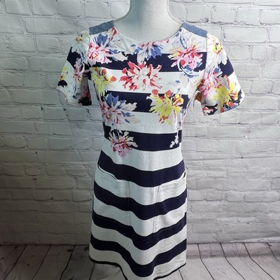 Joules Spring Floral Mixed Media Dress 2 NWT