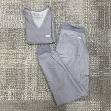 FIGS Women  s XXS Catarina Top  XS Zamora Joggers Scrubs Set Graphite Medical