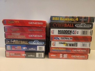 Sega Genesis Game Lot Madden Tecmo Super Bowl World Series Baseball Tested