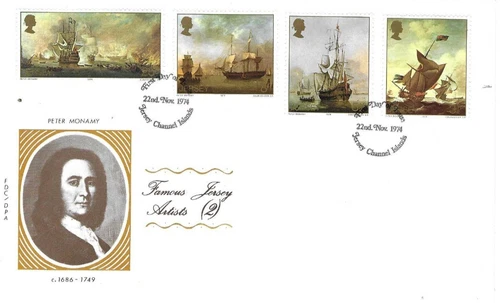 Jersey Comm/FDC -  Jersey Artists (2) - 1974 (JES303)