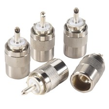 5Pcs Connector UHF Male PL259 Plug Solder RG58 RG142 LMR195 RG400 Cable9539