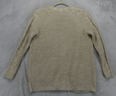 St. John's Bay Cardigan Sweater Womens Small Beige Open Front Knit