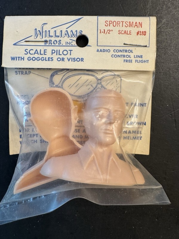 VTG Williams Bros. Sportsman Scale Pilot & Goggles  1.5” Scale #183