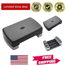 Durable 18" Home Gym Step-Up Platform with Textured Grip & Removable Risers