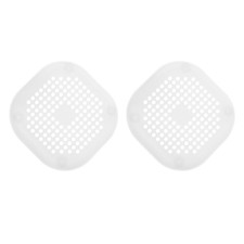 2pcs Shower Drain Hair Catcher 5.5" Dia Square Drain Strainer for Shower White