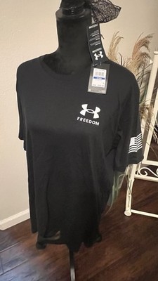 Under Armour Freedom Flag Graphic T-Shirt Black Men s XL Short Sleeve Crew