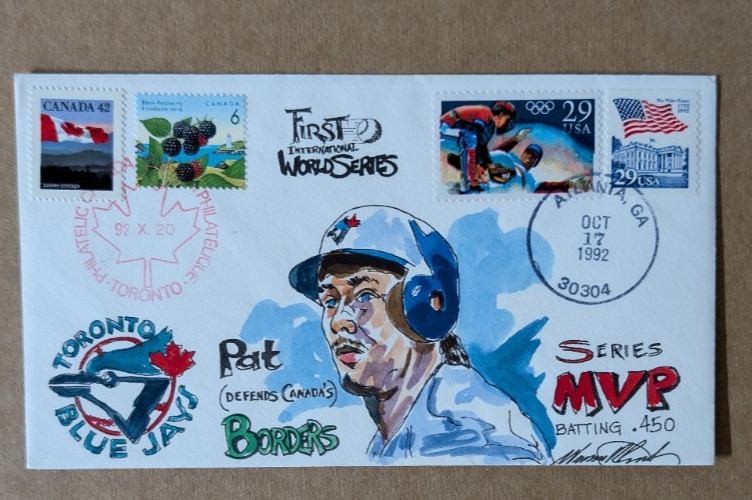 10-17-92 Pat Borders MVP  Blue Jays #15/95 Wild Horse Cachet  Artist Signed