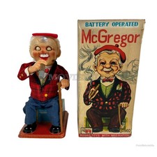 NOMURA ROSKO Japan Vintage all original Tin battery operated Toy McGregor, boxed