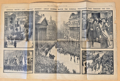 Heilsarmee Tagesspiegel Doppelseitenauszug Wm Standbeerdigung 30 Aug 1912