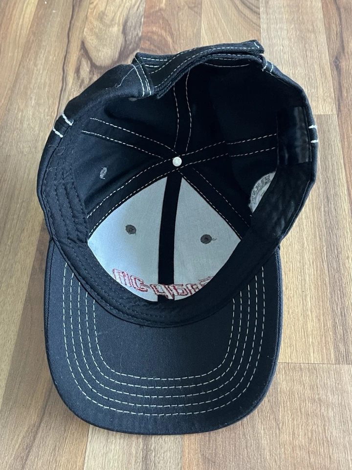 GORRA HERRAMIENTAS A PRESIÓN SOMBRERO NEGRO Costura Blanca SOMBRERO DE ACERO VINTAGE SERIE AJUSTABLE. Foto 4 de 4