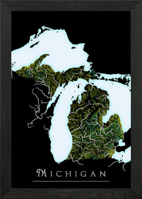 Michigan Rivers Gerahmtes Wandbild Poster Leinwanddruck Bild