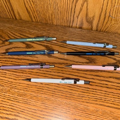 Set of 7 Pentel P205 Pastel/Floral Limited Edition Sharp Mechanical Pencils