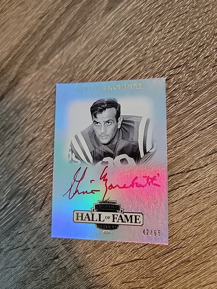 2012 Press Pass Legends Hall of Fame Edition Red Ink /65 Gino Marchetti Auto HoF - Image 3 of 4
