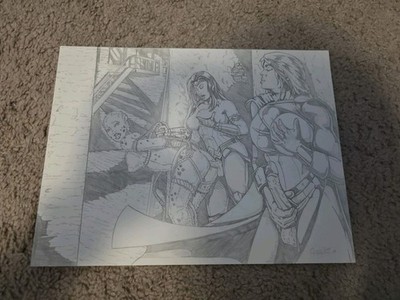 Original Artwork Custom DC Comics Wonder Woman, Power Girl, and Cheetah