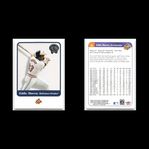 Eddie Murray Lot 9 Baseball Cards 2001 Fleer Greats of the Game Orioles Set MLB - Picture 3 of 11