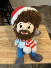 Bob Ross 15” Plush Christmas Santa Hat/Scarf/Paintbrush/Palette 2022 Fiesta NWTs
