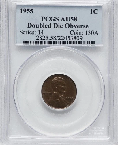 1955 Lincoln Wheat Small Cent Bronze BN 1955 Doubled Die Obverse PCGS XF Detail