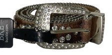 BKE Western Belt Cow Print Rhinestone Studded Bling Buckle NWT Women’s XL