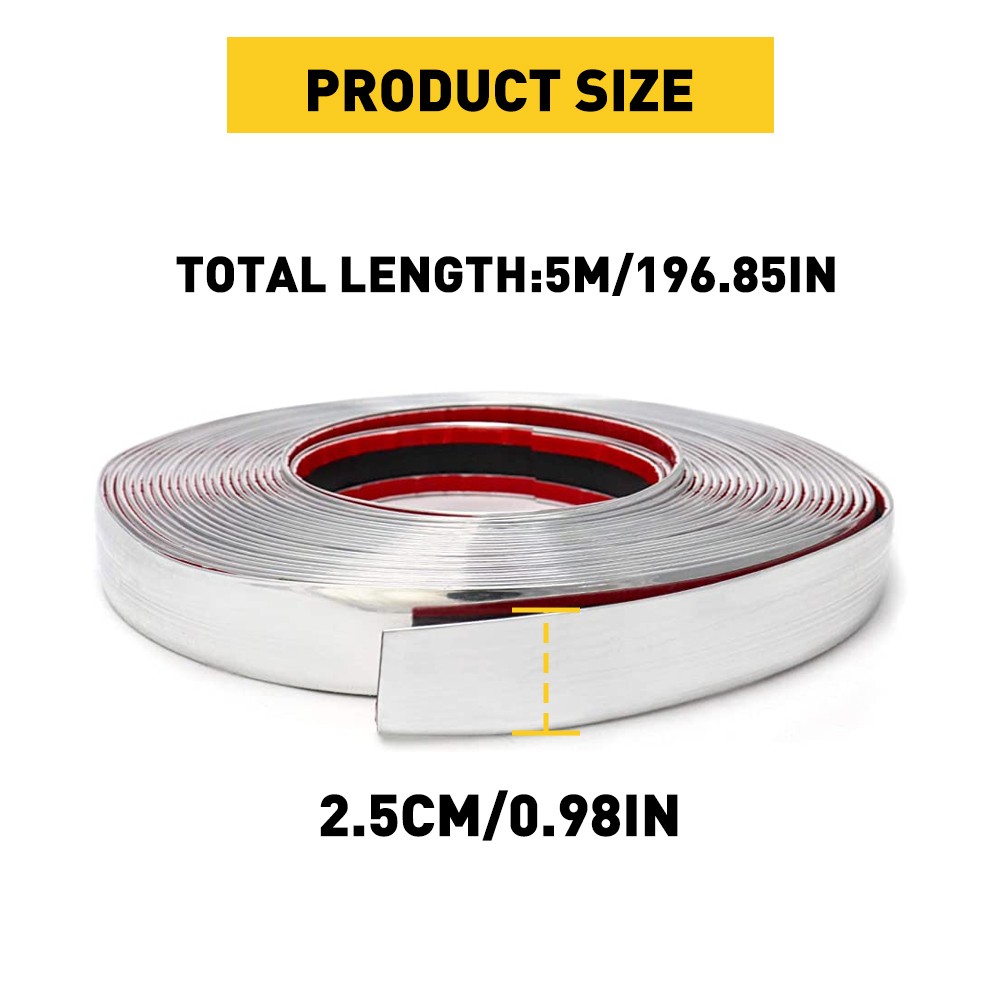 3M Chrome Trim Molding Strip Car Body Door Side Protector Strip Decoration USA