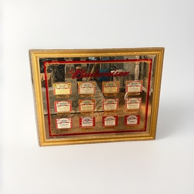 Budweiser Mirror  History Of Labels   Labels And History Blurbs !!