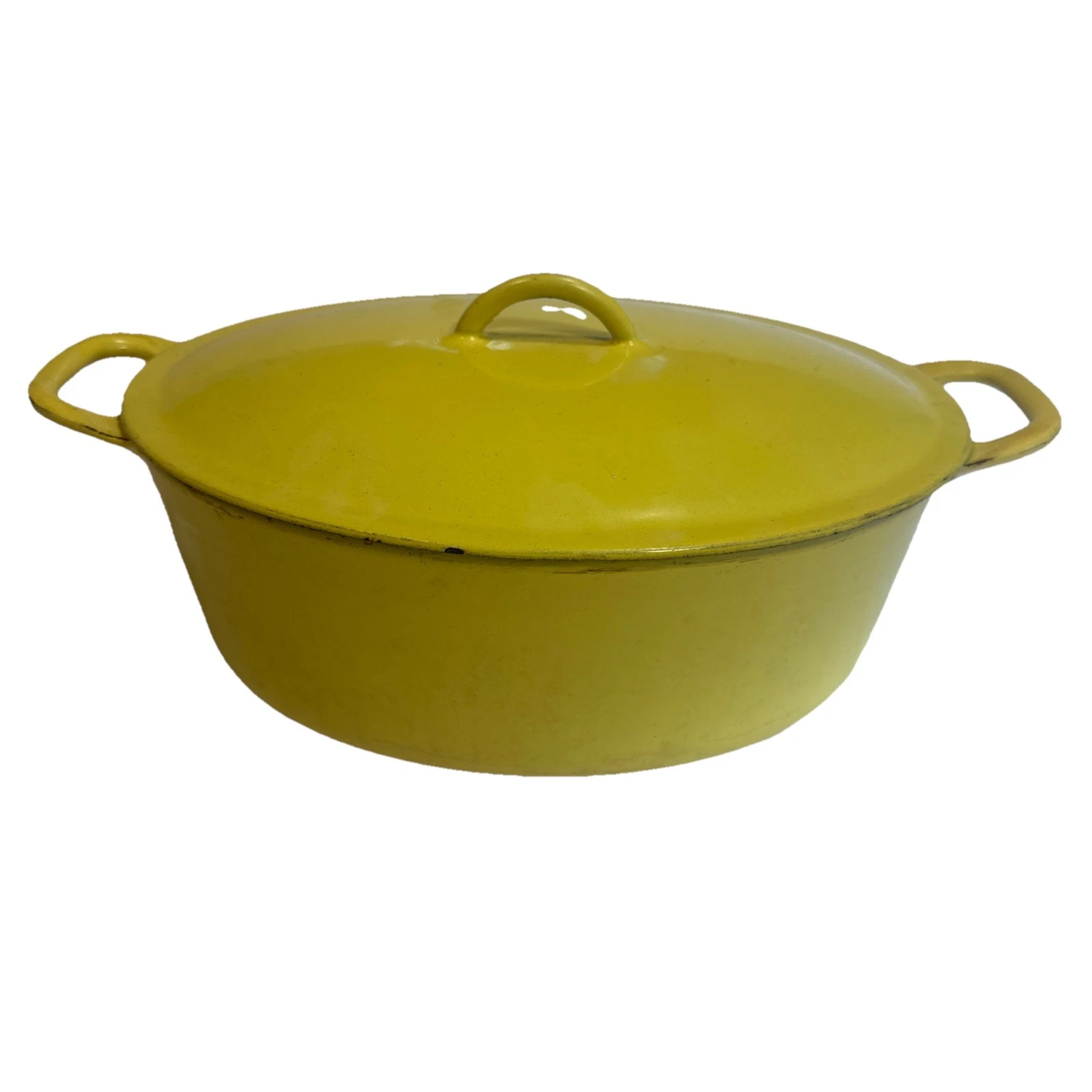 DESCOWARE Enamel Cast Iron Dutch Oven Yellow 11 1/2” x 9” Oval 3-C 12 FE Belgium
Opens in a new wind