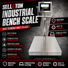 Stainless Steel Bench Scale 16x12 400 lb x 0.02 lb Industrial Shipping SL-916