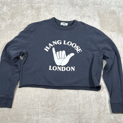 YMC Sweatshirt Hang Loose London Print Cropped Women s Size Large