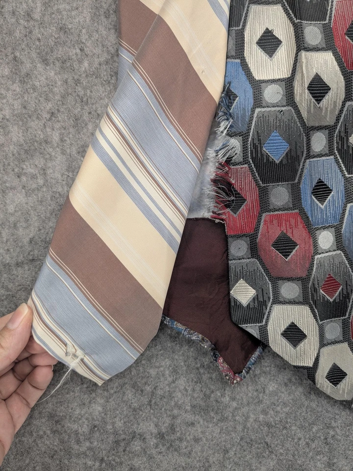 Falda Corbata Reciclada Mujer Grande Denim Cintura Retazos Boho Hecha a Mano Festival Foto 2 de 4