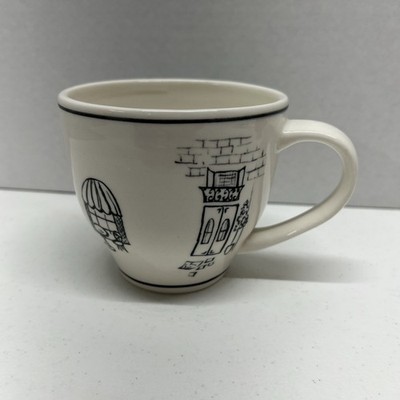 Vintage Paris - French Cafe 16 Oz Ceramic Coffee Cup Mug Black White