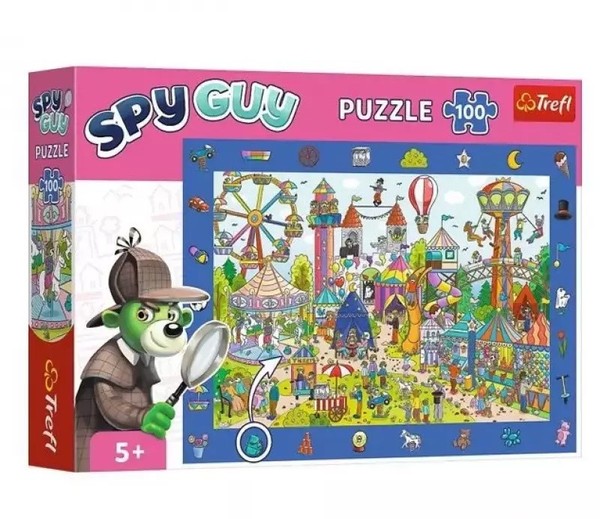 Puzzle 100 ElementóW Obserwacyjne Spy Guy WesołE Miasteczko - Trefl-image
