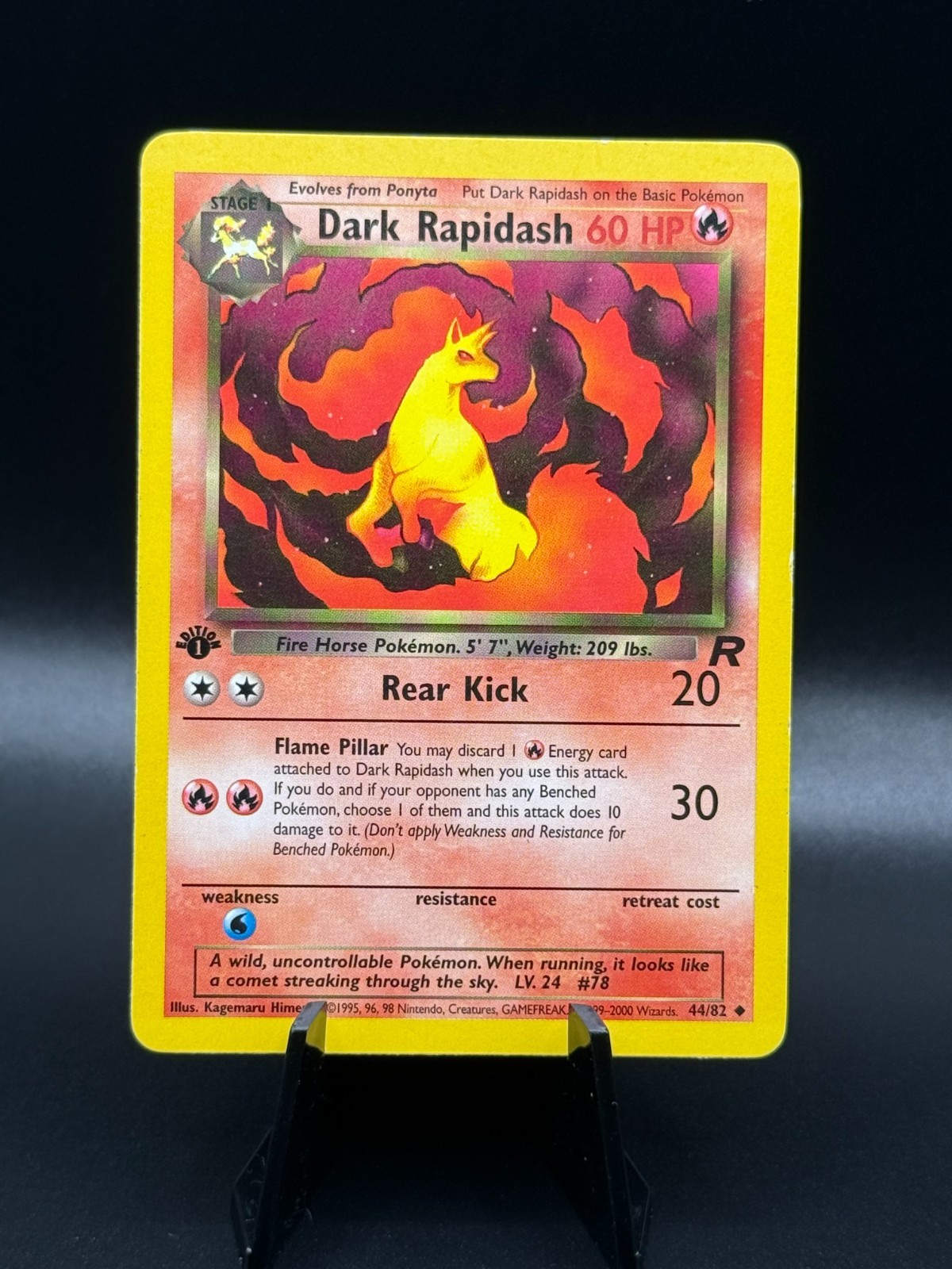 1st EDITION Dark Rapidash 44/82 Pokemon Team Rocket - NM Vintage