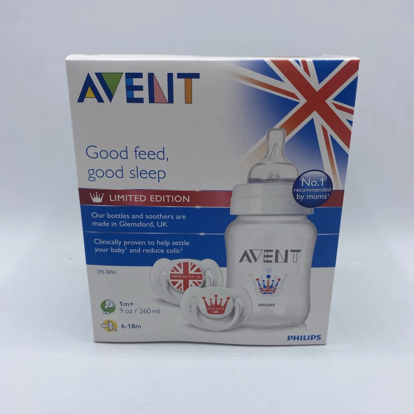 Philips Avent 1m+ Feeding Anti Colic Bottle 260ml Teats And Soother With Box