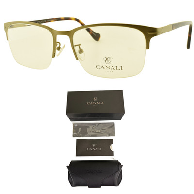 NEW CANALI CO603A C02 Matte Gold Rectangle Semi Rimless Optical Frame Eyeglasses