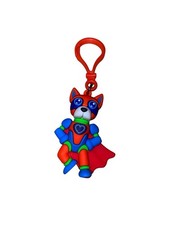 Kids Heart Challenge Rescue Dog Superhero Backpack Clip Keychain Red Blue