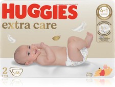 Huggies Extra Care Size 2 Disposable Diapers 3-6 kg 58 pcs